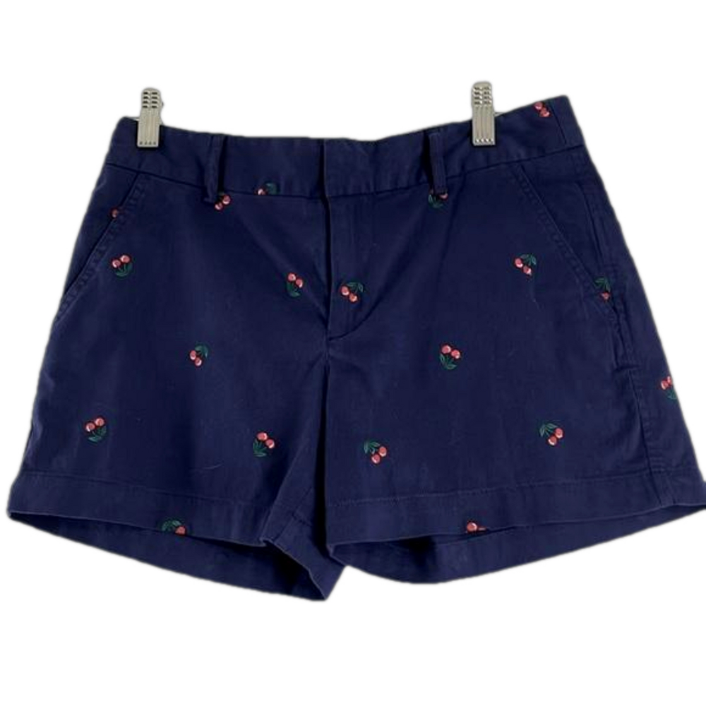 Jones and Company Navy Cotton Shorts w/ Cherries